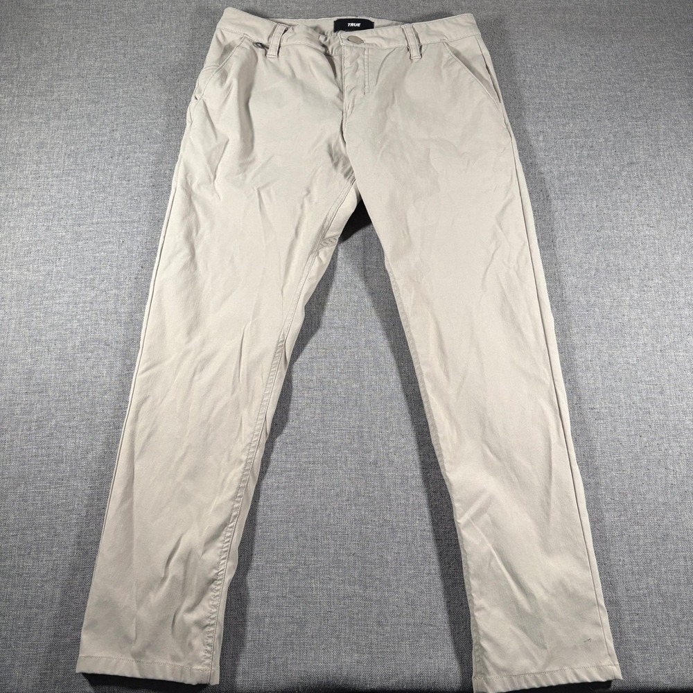 True Linkswear All Day Chino Men 30/32 (Fits 30x28) Tan Slim Straight Golf Pants